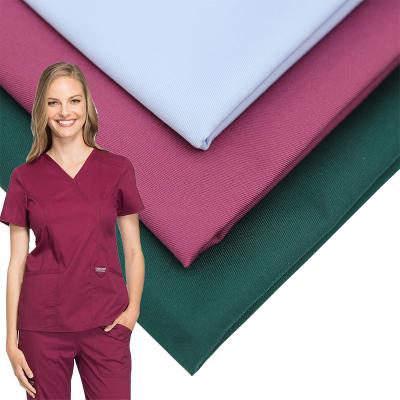 China Customized 65 Single Dyed Polyester 35 Cotton 32x32 130x70 Twill Medical Uniform Shrink-Resistant Scrubs Fabric for sale