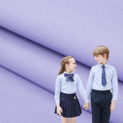 China Textile Factory Free Sample Plain Dyed Shirting Fabrics School Uniforms Fabric Polyester Cotton Poplin Shrink-Resistant for sale