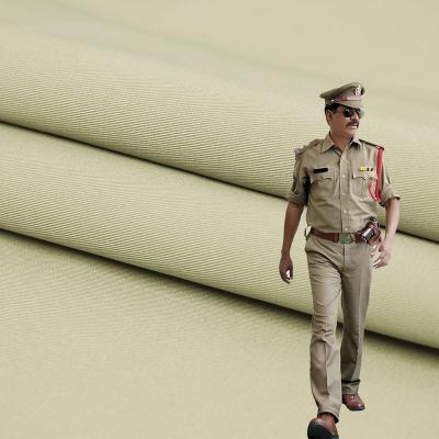 China Breathable Khaki Blend Woven Twill Uniforms Fabric Shrink-Resistant TC 80/20 Polyester Cotton For Traffic Police for sale