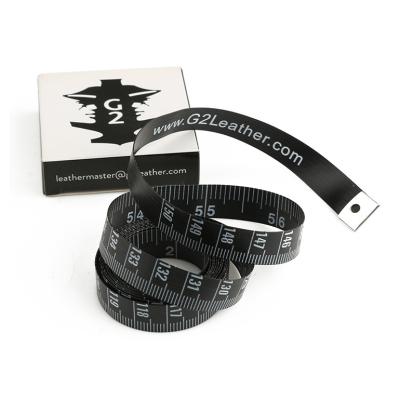 China Custom PVC Soft Cloth Ruler Logo Sewing Tailor Tape Measure Cool Black Color Ruler Sewing Tape Measure for sale