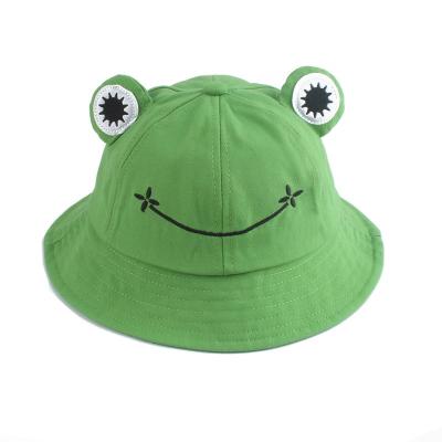 China Parent-children Character Cartoon Frog Bucket Panama Hat Fishing Cute Froggy Baby Bucket Hat for sale