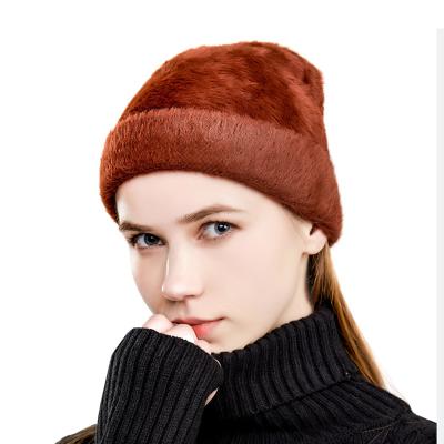 China COMMON Hot Selling Cold-proof Luxury Cashmere Beanie Hats Solid Color Fall And Winter Side Running Double Sides For Men And Women for sale