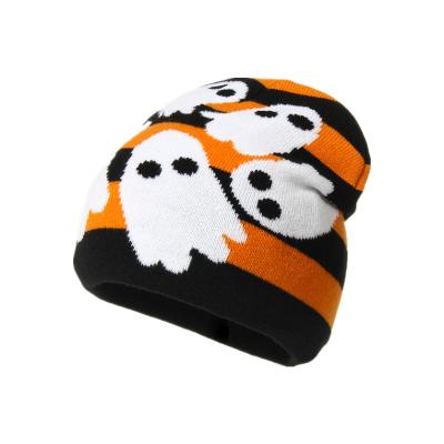 China Jacquard Jacquard Hallowmas Hat Unisex Winter Warm Christmas Ghost Knitted Hat Wholesale Beanie Hat for sale