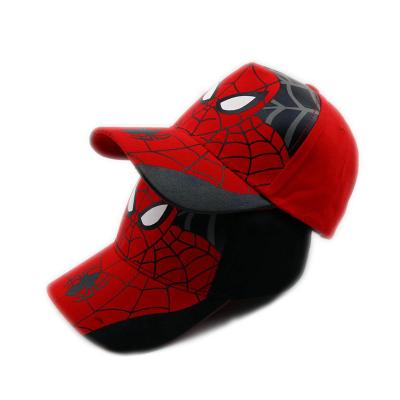 China Hot Selling Spiderman Image Kids Hats Manufacturer Printed 2-8 Years Old 5 Panel Kids Baseball Cap for sale