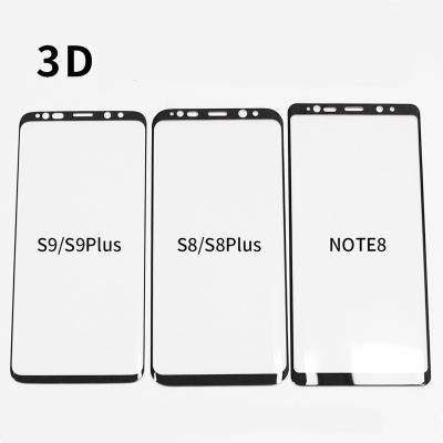 China 3D mobile phone factory price 9h best tempered cellphones screen glass protector for Samsung s8 /9screen protector for sale