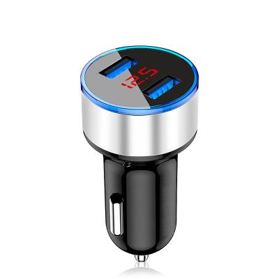 China Wholesale Universal 3A Left Phone Digital Display Car Charger Usb Car Charging Charger 2 Dual Dual USB MP3 GPS Mobile Phone Tablet for sale