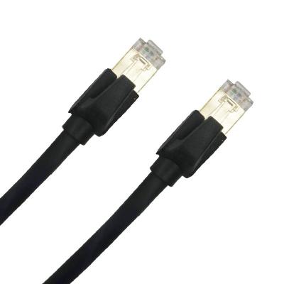 China Telecommunication ethernet cable ftp STP high speed patch tie CaT8 patch cable rj45 ultra thin flat patch cord for sale