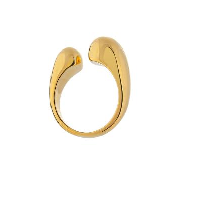 China Yhpup Best Selling FASHIONABLE 18K Gold Plated Ring Simple Stainless Steel Adjustable Ring For Women 2022 for sale