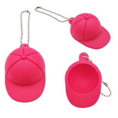 China Durable Custom Mini Hat PVC Silicone Key Chain Key Ring For Business for sale