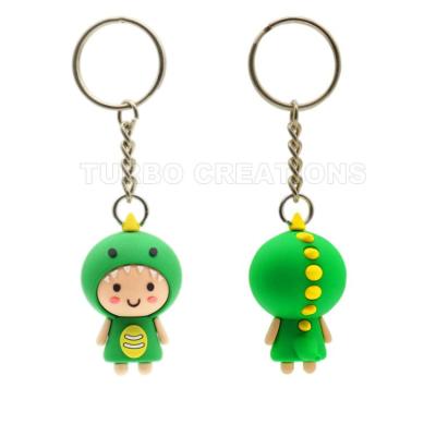 China Custom Cute Cartoon Durable 3d Rubber Keychains for sale