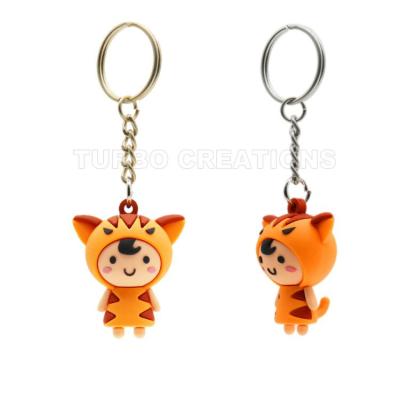 China Durable Personalized 3D PVC Custom Key Ring Soft Rubberized Key Chain for sale