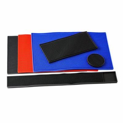 China Bar Service Mats Easy To Clean Factory OEM Logo PVC SILICONE Rubber Durable Waterproof Service Customized Bar Mats for sale