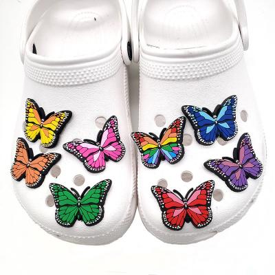 China Custom Made Sorority Shoe Charm Princesses Shoe Charms PVC Butterfly Professional Fashion.various Color.custom new logo 2022 factory styles for sale