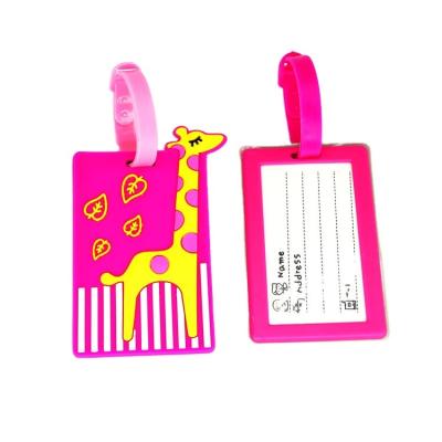 China Custom Logo Soft Silicone Waterproof PVC Rubber Travel 3D Name Luggage Tags With Plastic Buckle For Bags for sale