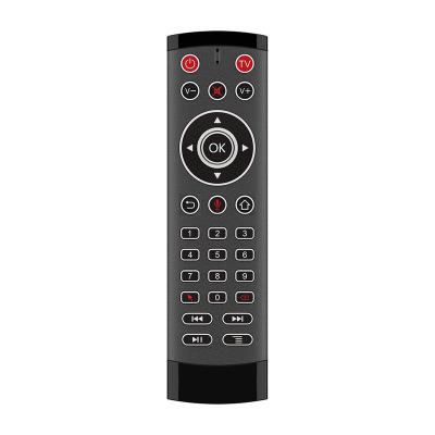 China Universal 2.4G RF Air Mouse Remote Control 2.4 G T1 Pro  TV air mouse  Remote Control Wireless with voice search Gyroscope IR Remote Control For Android TV Box for sale