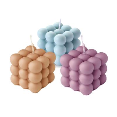 China Birthdays Handmade 3D Cube Magic Candle for Bedroom Bathroom Decoration, Amazon Sales Hot Scented Soy Wax Magic Cube Bubble Candles for sale