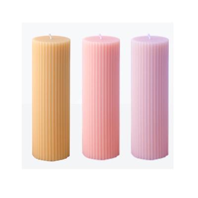 China Birthdays Wholesale Customized Scented Soy Wax Pillar Candles For Wedding Spa Yoga Birthday, Hand Poured Color Pillar Smokeless Candles for sale