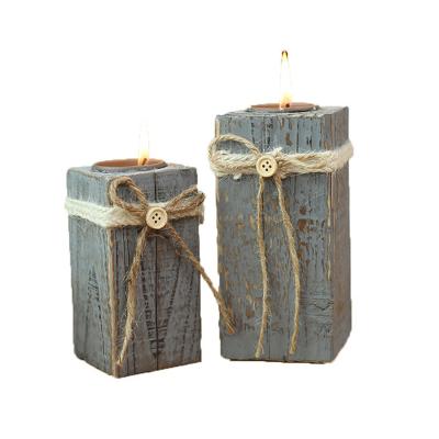 China Classic Wooden Tealight Candle Holder for Home Decor, Wooden Tea Light Candlestick Holders for Wedding Birthday Room Table Decoration for sale