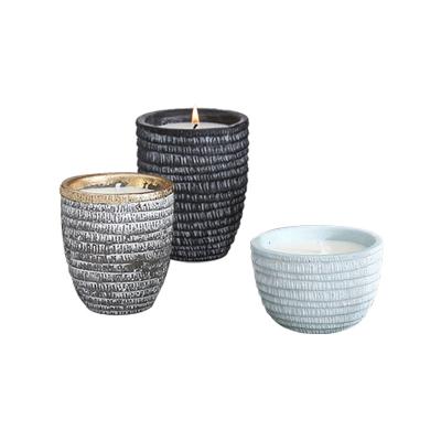 China Home Decoration Wholesale Customized Scented Candle Ships For Candle Making,Handmade Decorative Cement Concrete Candle Jar for sale