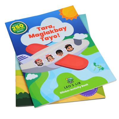 China paper & Cheaper Factory Price Kids Educational Creative Activity Sticker Full Color Printing Custom Paperboard Book for sale