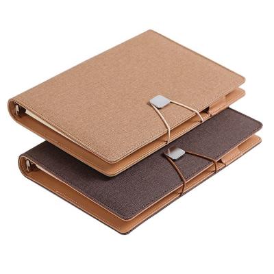 China High Quality A5 Loose Leaf Refills 6 Rings Loose Leaf Binding PU Leather Journal Notebook Planer with Elastic Narrower and Pen Holder for sale