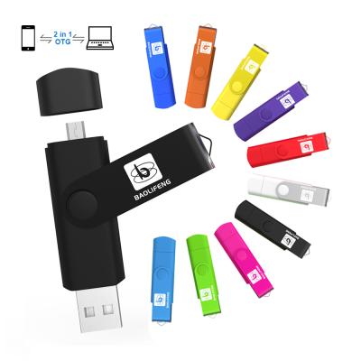 China Metal 2 IN 1 OTG USB flash drive 128GB 64GB 32GB 16GB 8GB 4GB USB2.0 pendrive for phone and PC for sale