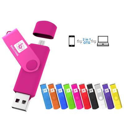 China New Metal Style Fingerprint Logo OTG USB Flash Drive 128GB 64GB 32GB 16GB 8GB Pen Drive Smartphones Pendrive OTG 2.0 3.0 USB Drive for sale