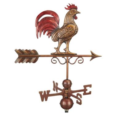 China Minimalist Wholesale Custom Weathervane Directions Metal Black Weathervane Rooster For Garden Decor for sale