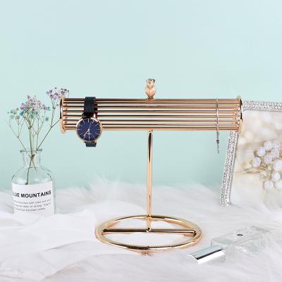 China Viable Metal Gold Jewelry Display Stand Jewelry Metal Tabletop Display Rack for sale