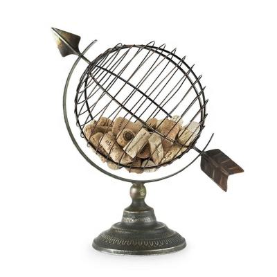 China Wholesale Minimalist Eco-Friendly Creative Design Metal Wine Holder Antique Cork Holder for sale