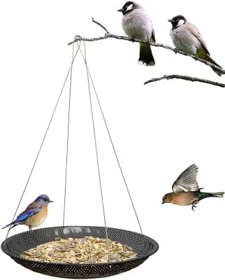 China Sustainable Premium Platform Bird Feeder Tray, Large Hanging Stainless Steel Bird Feeder Tray, Metal Mesh Seed Tray for Outdoor Wild Birds for sale