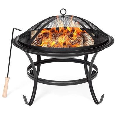 China Outdoor Pit Pit Fire Bowl Easily Cleaned Camping Pit With Mesh Screen Portable Garden Fire Pit Charcoal Grill for sale