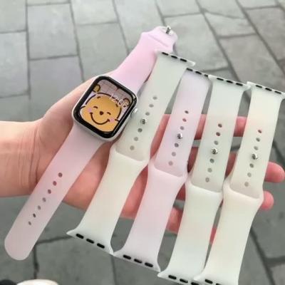 China The mild temperature of shot shot of change of silicone silicone strap bracelet discolour the 38mm/44mm rubber watch bracelets cold/warm color for the belt of apple strips for sale