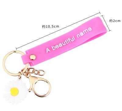 China Fashion Wrist Lanyard PVC Lanyard Custom Pink Keychain Silicone Lanyard for sale