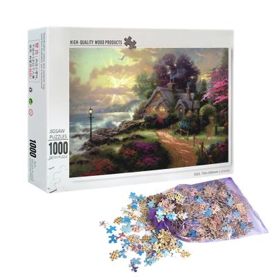 China Toy Low Price Factory Customize Cartoon Wooden Jigsaw Puzzle 1000 Pieces For Teenagers for sale