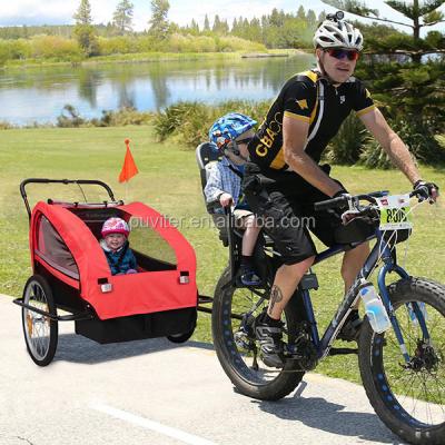 China Popular Foldable CE Approved Kids Baby Pram Bicycle Stroller Suspension Jogger Bicycle Trailer Mother Baby Stroller Bike (BT003) for sale