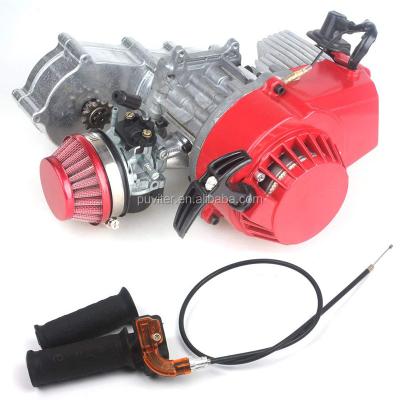 China 2 Stroke Engine Air Cooled Engine With Gear Box For 47cc 49cc 50cc Mini Pocket Bike Gas G-scooter ATV Quad Bike Dirt Pit Bikes for sale