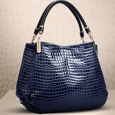 China Newest Fashion Shoulder Bag Style Solid Color Lady Alligator Pattern Leather Wholesale Handbag for sale