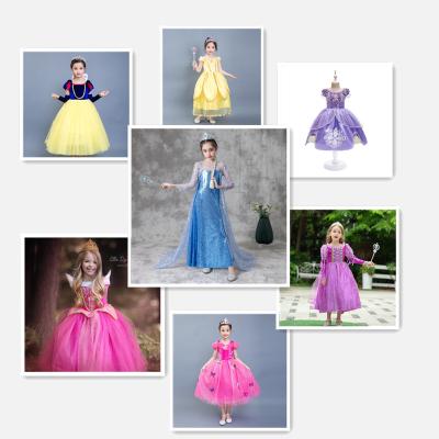 China Princess Intiflower New Arrival Halloween Party Bella Princess Dresses Kids Children Sophia Cinderella Elsa Cosplay Costume For Girl for sale