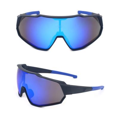 China Cycling Sunglasses 2022 fashion TR90 large frame PC one-piece lens men women mirror road sunglasses bike for sale