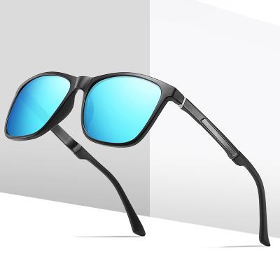 China Fashion Sunglasses 2020 high quality custom logo tr90 frame al-mg temple popular round glasses sunglasses men for sale