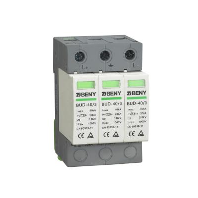 China 1000V DC Surge Arrester SolarEdge Recommend TUV RoHs Standard Material BUD-40/3 for sale