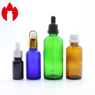 China 5ml-100ml Empty Cosmetic Essential Oil Glass Bottle With Dropper Cap for sale