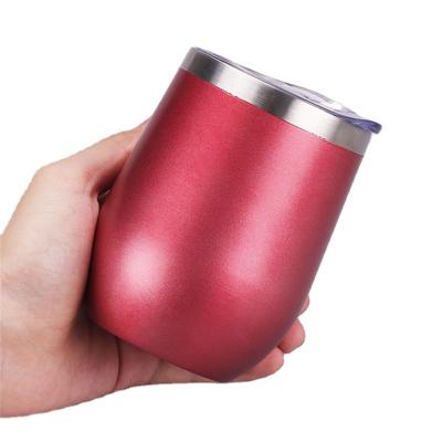 China Viable Custom Print Engraved Simple Modern Reusable Blank White 12Oz Sublimation Thermal Wine Tumbler Cup for sale