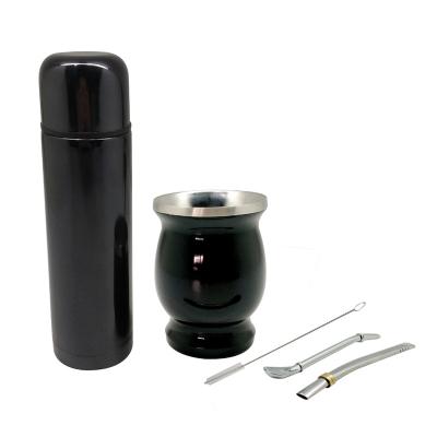 China 2022 Amazon Sustainable Hot Thermo Insulated Stainless Steel Yerba Mate Cup Bombilla Gift Set With Straw for sale