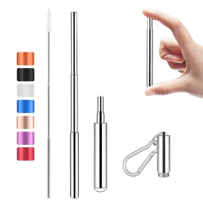 China Eco-friendly 304 Stainless Steel Silver Color Straw Set With Brush In Cotton Bag Packing For Moving for sale