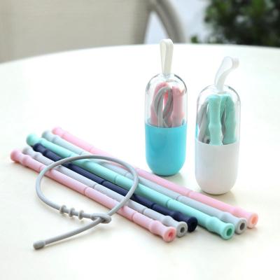 China Amazon Sustainable Hit Plastic Reusable Eco-Friendly Custom Straw Bubble Tea Silicone for sale