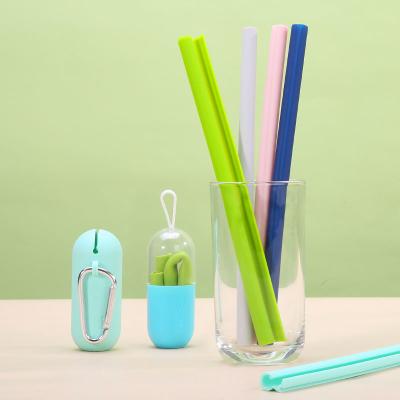 China New Sustainable Trending Products Silicone Drinking Reusable Bubble Tea Eco Friendly Collapsible Collapsible Straw for sale