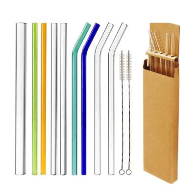 China Viable Bent Glass Straw Color Glass Straw Customized Glass Straw for sale