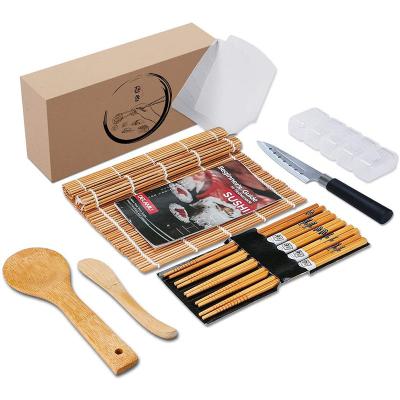 China Stocked Hot Sale DIY, 10 Pcs Seaweed Rice Roll Tool Amazon Sushi Making Kit Bamboo Sushi Maker Equipment for sale